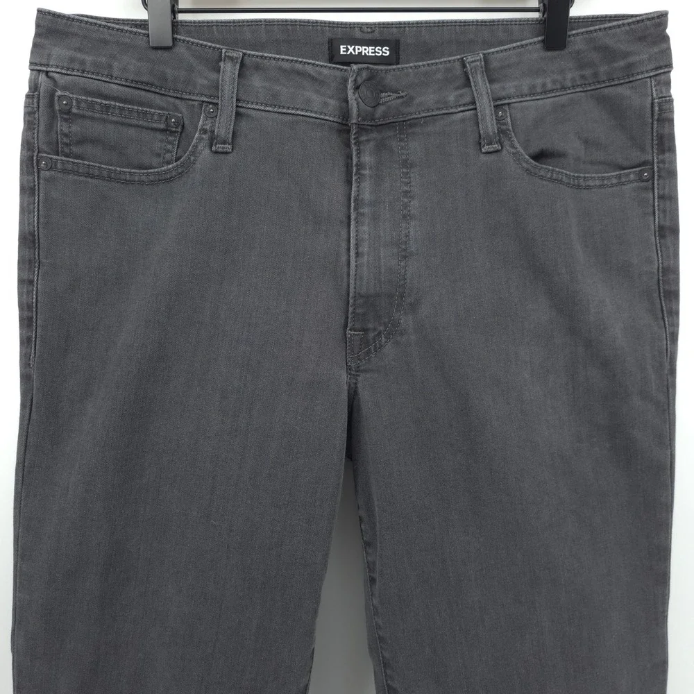 Express Mens Jeans Conscious Edit Hyper Stretch 34x32 Grey Slim Fit Denim